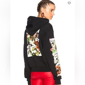 Off-White Diagonal Flower Shop Crop Hoodie